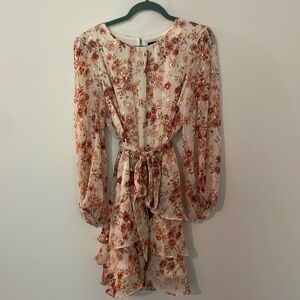 Women’s chiffon tie waist long sleeve dress